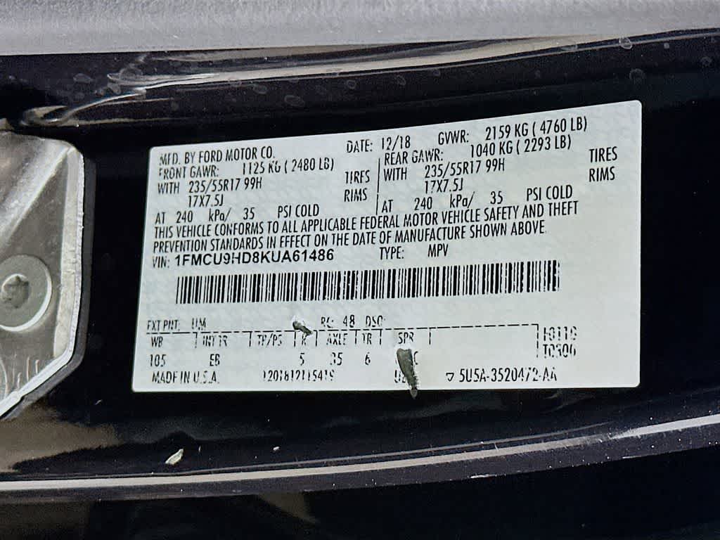 Ford Escape SEL 2019