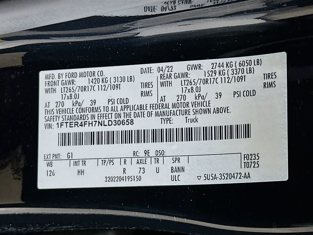 2022 Ford Ranger LARIAT