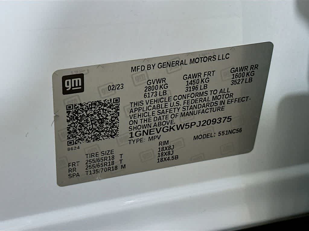 Chevrolet Traverse LT 2023 con tapicería de tela