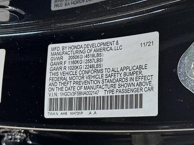 Honda Accord Hybrid EX-L 2022