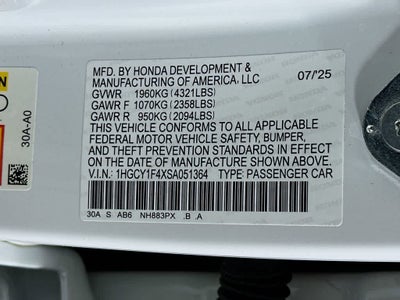 Honda Accord SE 2025