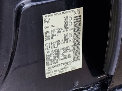 Nissan Frontier SV V6 2018