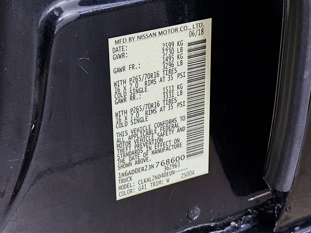 Nissan Frontier SV V6 2018