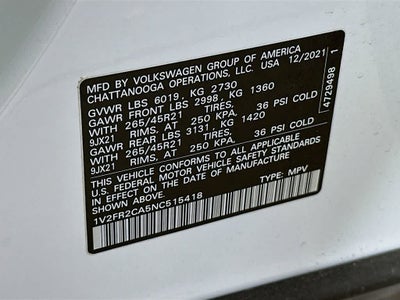 2022 Volkswagen Atlas 3.6L V6 SEL Premium R-Line