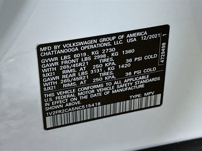 2022 Volkswagen Atlas 3.6L V6 SEL Premium R-Line