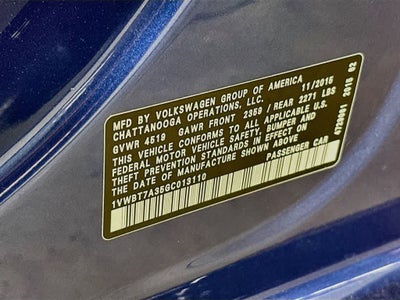 Volkswagen Passat 1.8T SE con paquete Technology de 2016