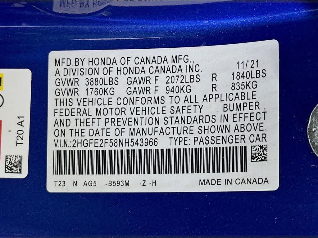 2022 Honda Civic Sport