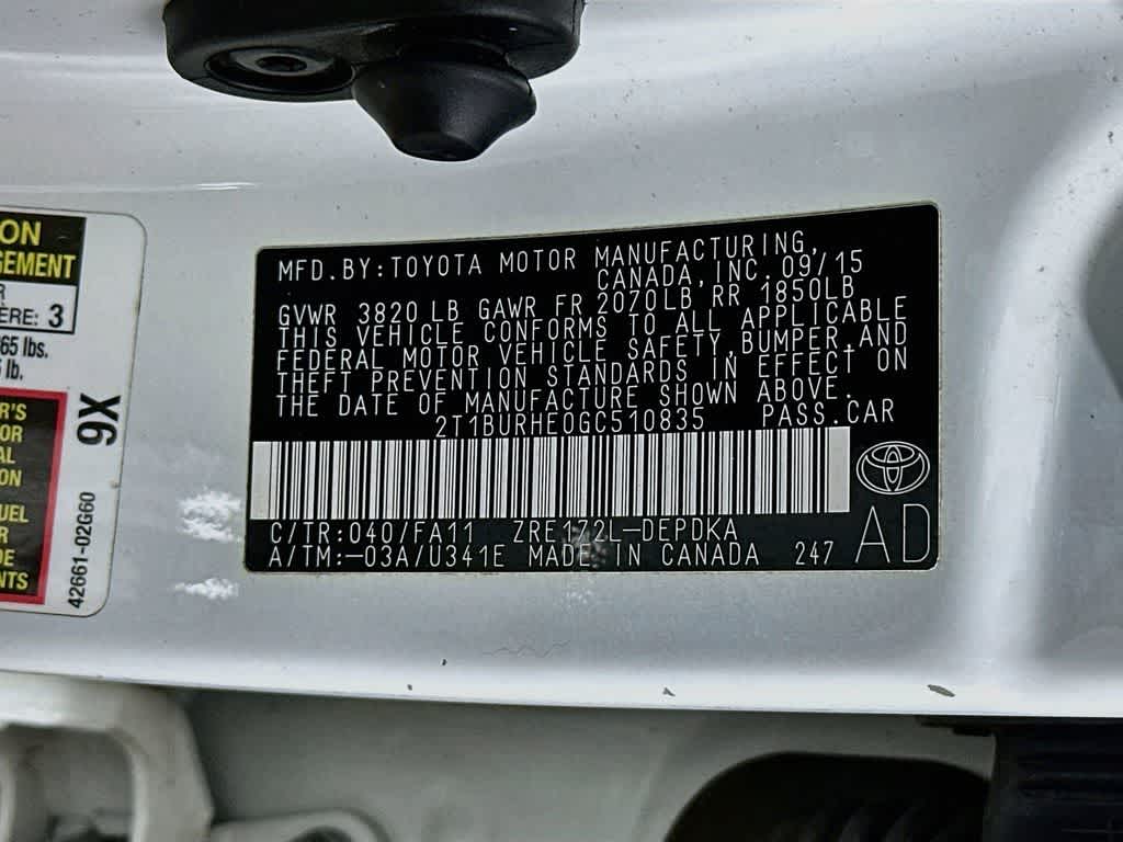 Toyota Corolla L de 2016