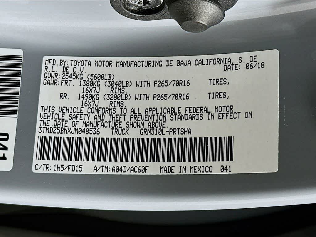 Toyota Tacoma TRD Off Road 2018