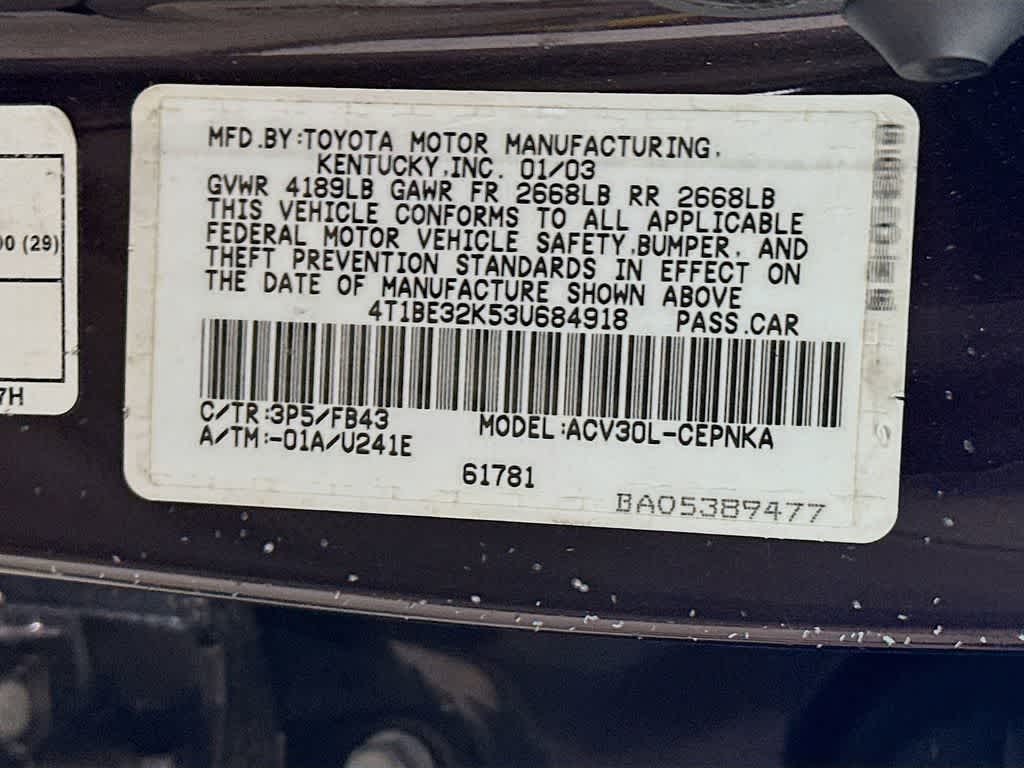 Toyota Camry LE 2003