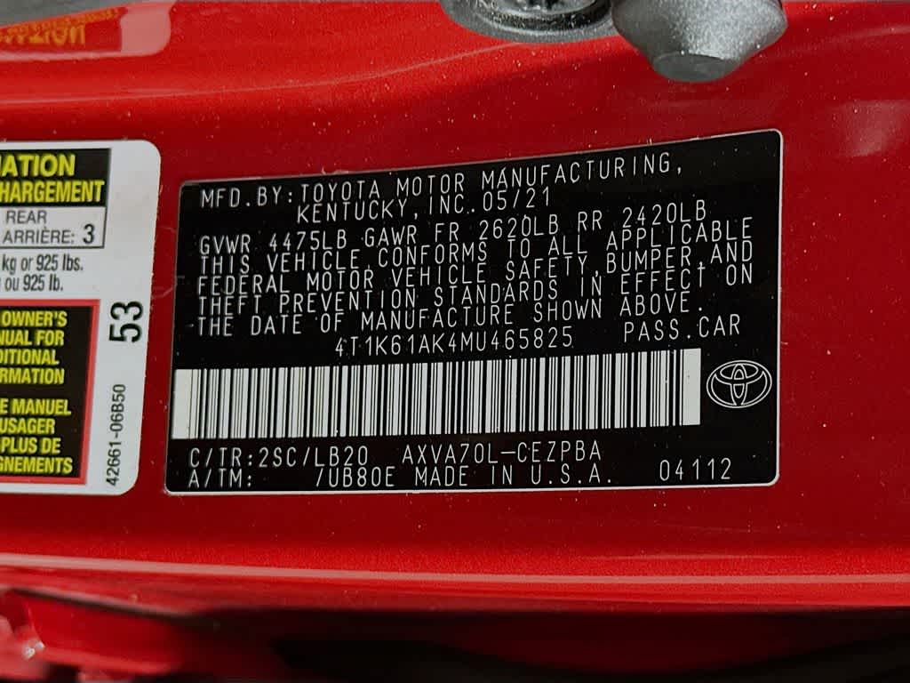 Toyota Camry XSE 2021