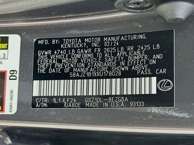 Comportamiento en carretera del Lexus ES 350 F SPORT 2024