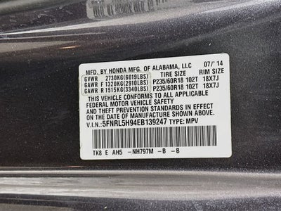 Honda Odyssey Touring Elite 2014