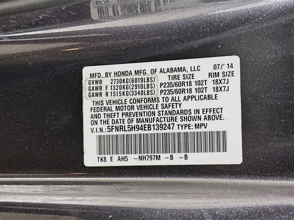 Honda Odyssey Touring Elite 2014