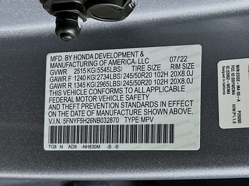 2022 Honda Pilot Edición Especial