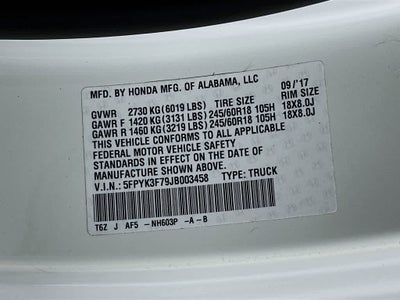 Honda Ridgeline RTL-E 2018