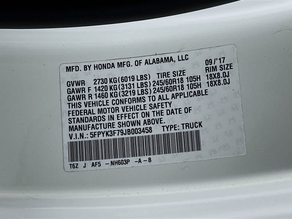 Honda Ridgeline RTL-E 2018