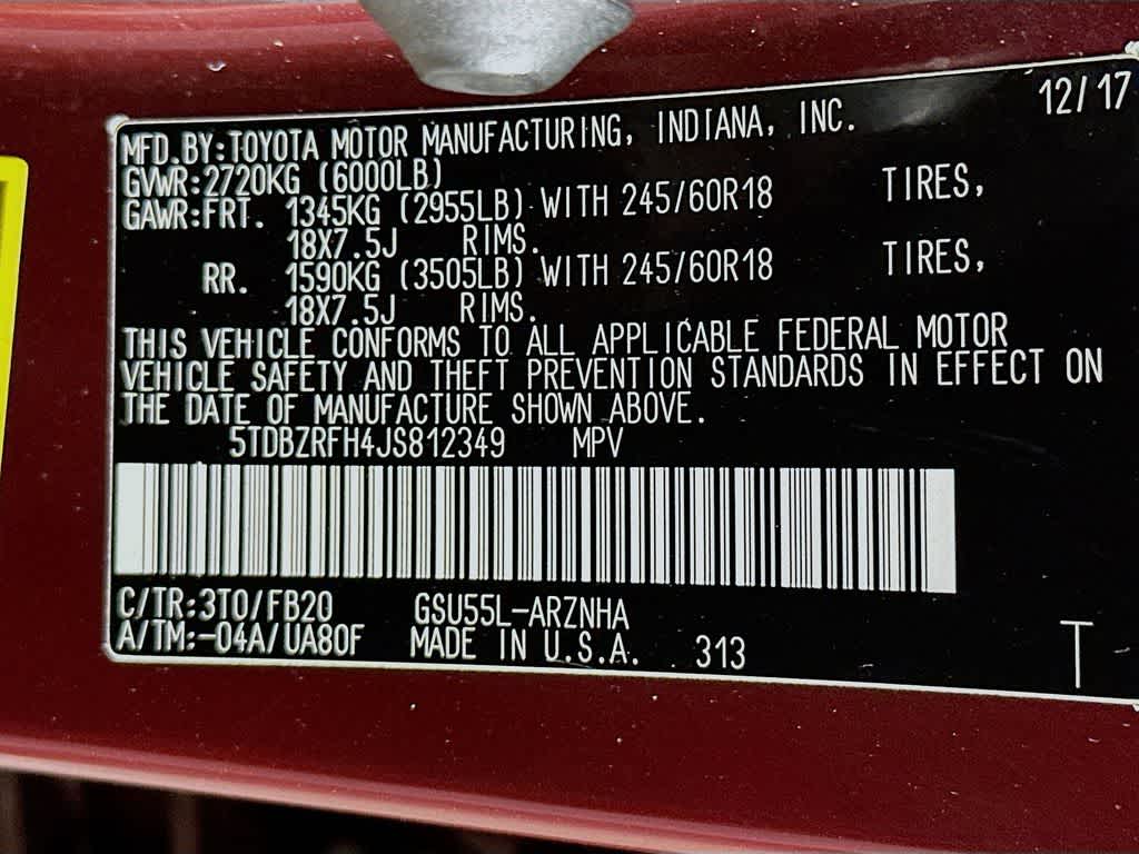 Toyota Highlander LE 2018