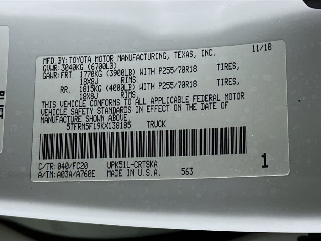 Toyota Tundra SR5 2019