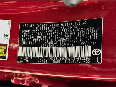 Toyota Corolla LE 2026