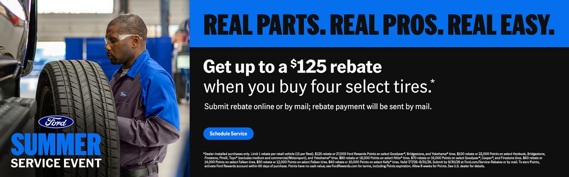 Consigue un reembolso de hasta 125 dólares al comprar cuatro neumáticos seleccionados.*