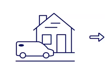 Icono de furgoneta de servicio a domicilio