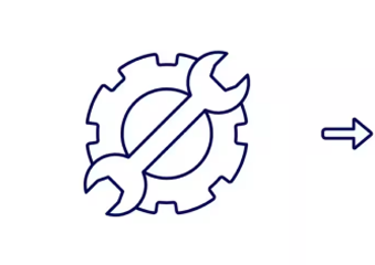 Icono de engranaje y llave inglesa