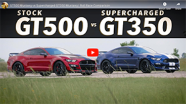 GT500 Mustang vs GT350 Mustang sobrealimentado | Comparación Roll Race