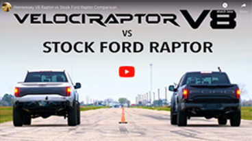Comparación entre el Hennessey V8 Raptor y el Ford Raptor de serie